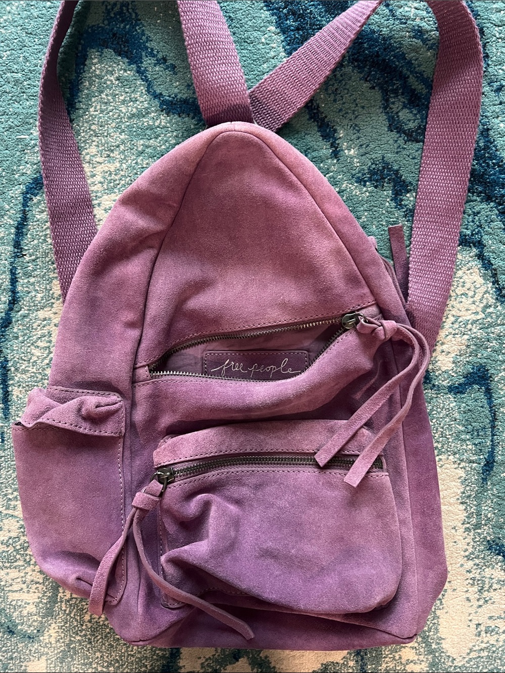 Free People Suede Sling Backpack in Mauve